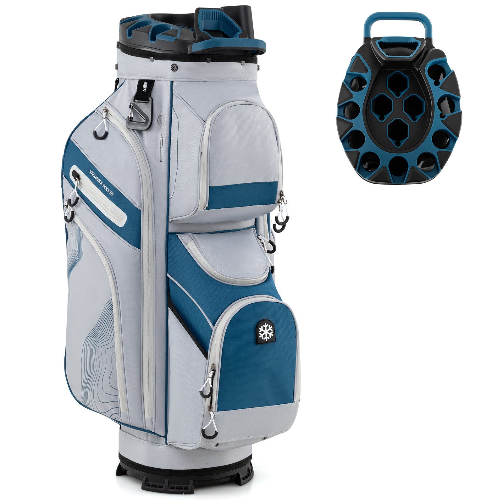 Molded Lock Top Golf Cart Bag, 14-Way Full Length Dividers, 11 Pockets, Navy Golf Navy at Gallery Canada