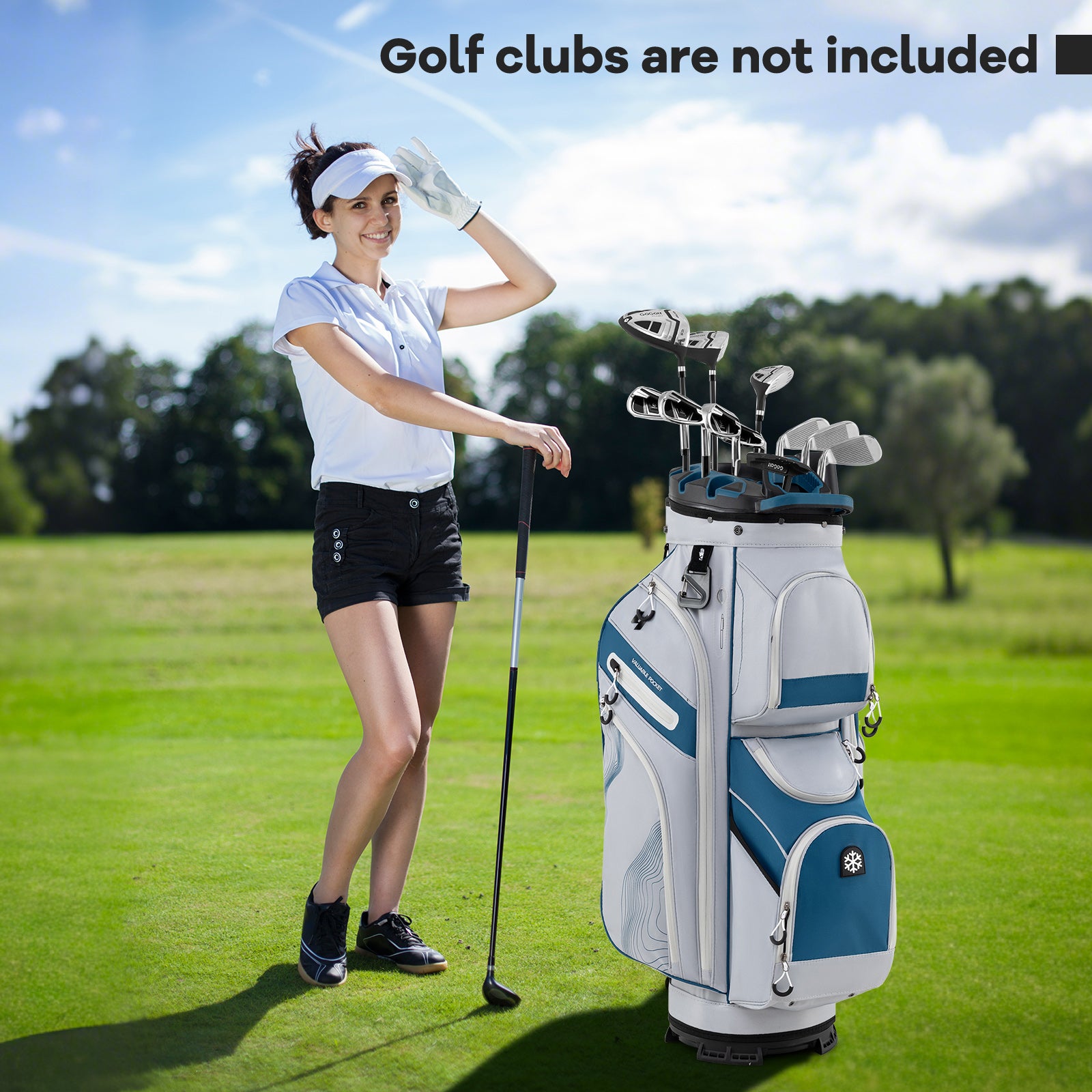 Molded Lock Top Golf Cart Bag, 14-Way Full Length Dividers, 11 Pockets, Navy Golf at Gallery Canada