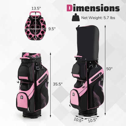 Molded Lock Top Golf Cart Bag, 14-Way Dividers, 11 Pockets, Pink Golf at Gallery Canada