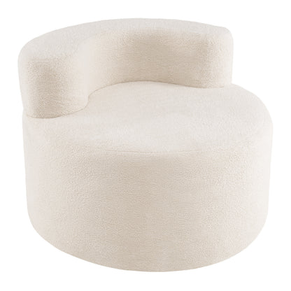 Moon-Shaped Floor Single Sofa Chair with Soft Teddy Fleece, Beige Sofas & Loveseats Beige at Gallery Canada