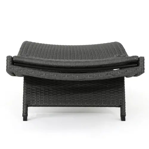 Wicker Chaise Lounge, Adjustable Backrest, Foldable, 79