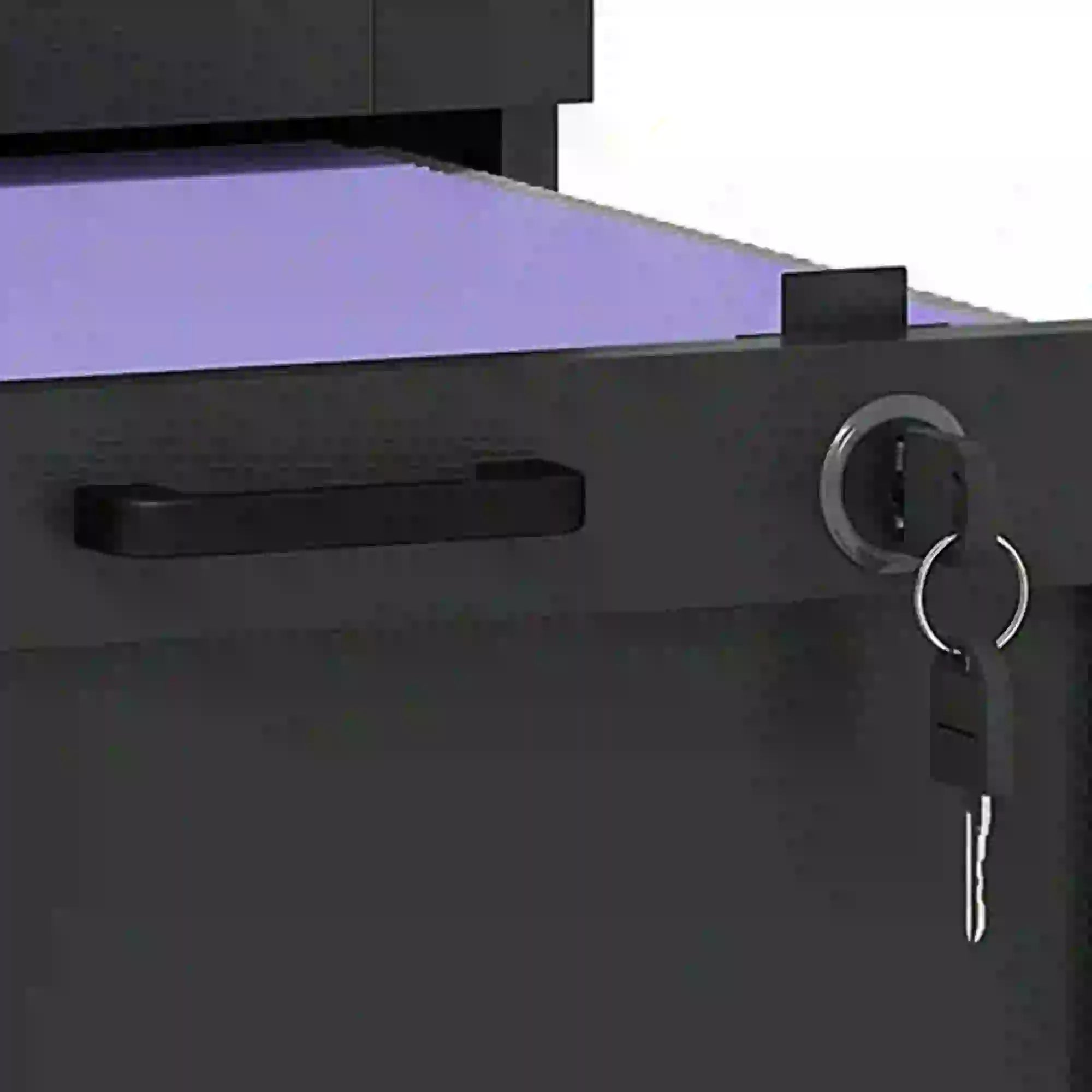 Vertical Filing Cabinet, 2 Drawers, Lock, A4 Letter, Black Office Cabinets & Cupboards at Gallery Canada