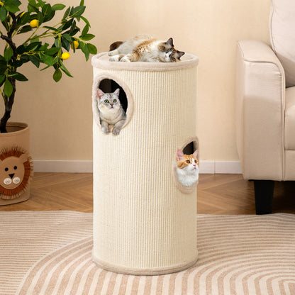 Multi-level Cat House with Sisal Scratching Pad, Beige Cat Houses at Gallery Canada