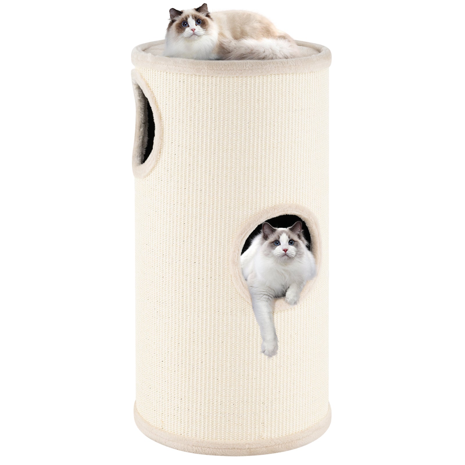 Multi-level Cat House with Sisal Scratching Pad, Beige Cat Houses at Gallery Canada
