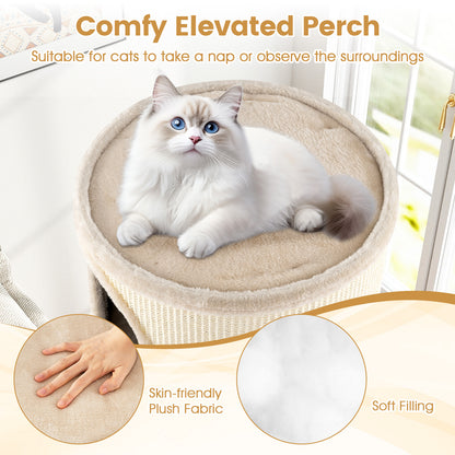 Multi-level Cat House with Sisal Scratching Pad, Beige Cat Houses at Gallery Canada