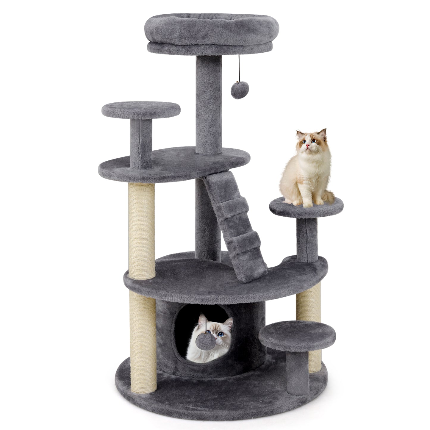 Multi-level Kitty Tower with Condo and Climbing Ladder-GR, Gray Cat Trees Condos & Scratchers at Gallery Canada