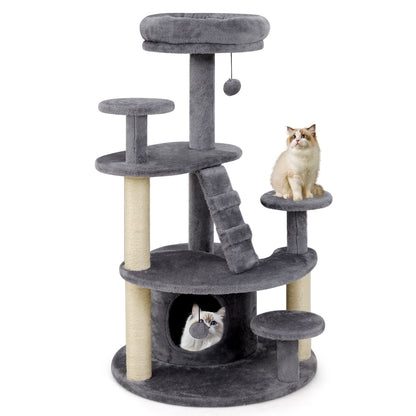 Multi-level Kitty Tower with Condo and Climbing Ladder-GR, Gray Cat Trees Condos & Scratchers at Gallery Canada