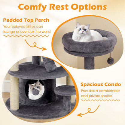 Multi-level Kitty Tower with Condo and Climbing Ladder-GR, Gray Cat Trees Condos & Scratchers at Gallery Canada