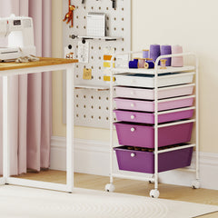 6 Drawers Rolling Storage Cart Organizer, Purple Gradient File Cabinets Purple Gradient at Gallery Canada