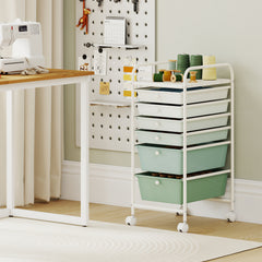 Multifunctional 6 Drawers Rolling Storage Cart Organizer, Green Gradient File Cabinets Green Gradient at Gallery Canada