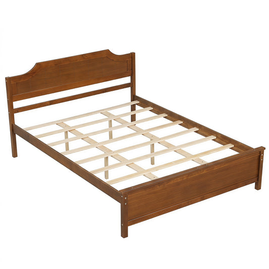 Solid Wood Platform Bed Frame, Queen, Walnut Beds & Bed Frames Queen at Gallery Canada