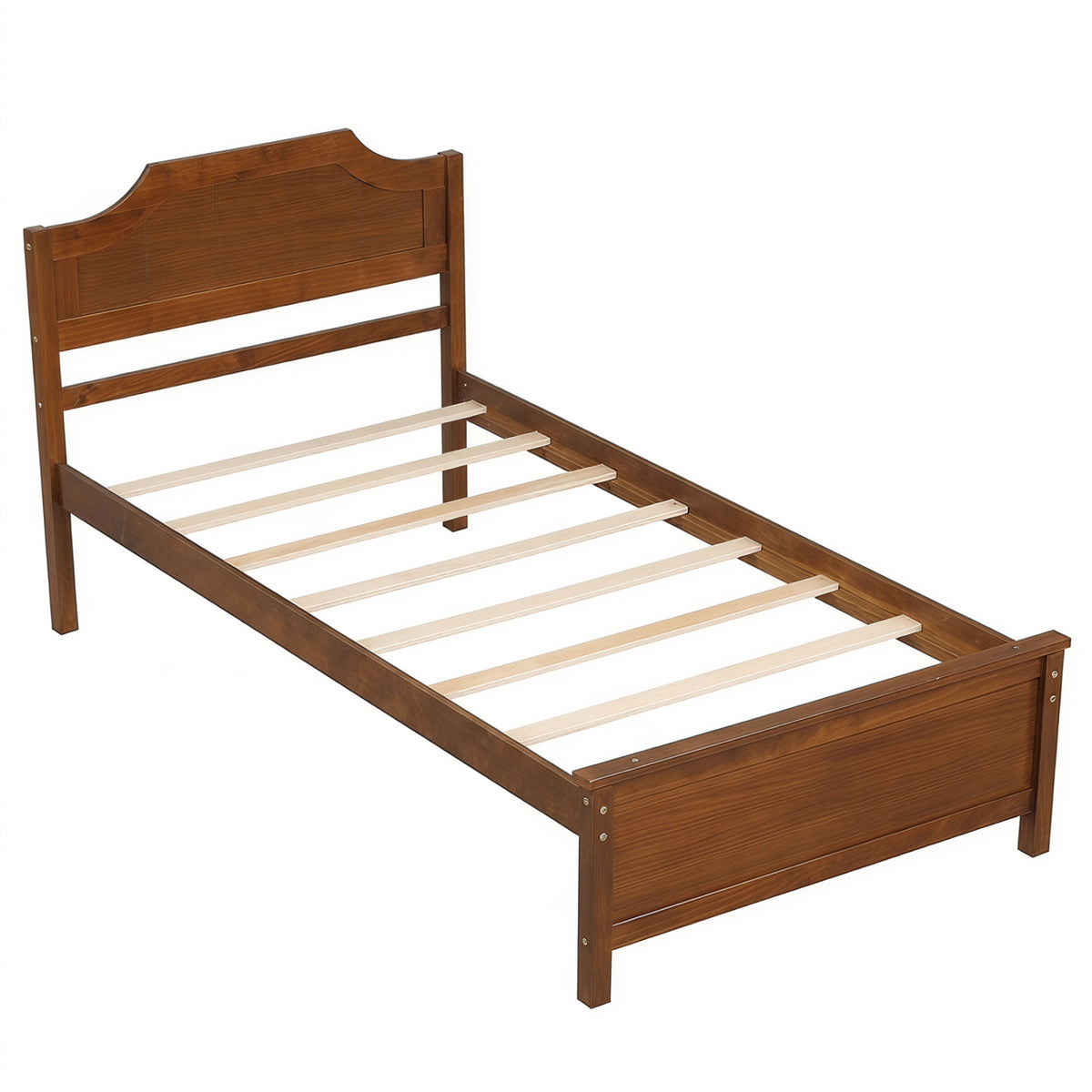 Solid Wood Platform Bed Frame, Twin, Walnut Beds & Bed Frames Twin at Gallery Canada