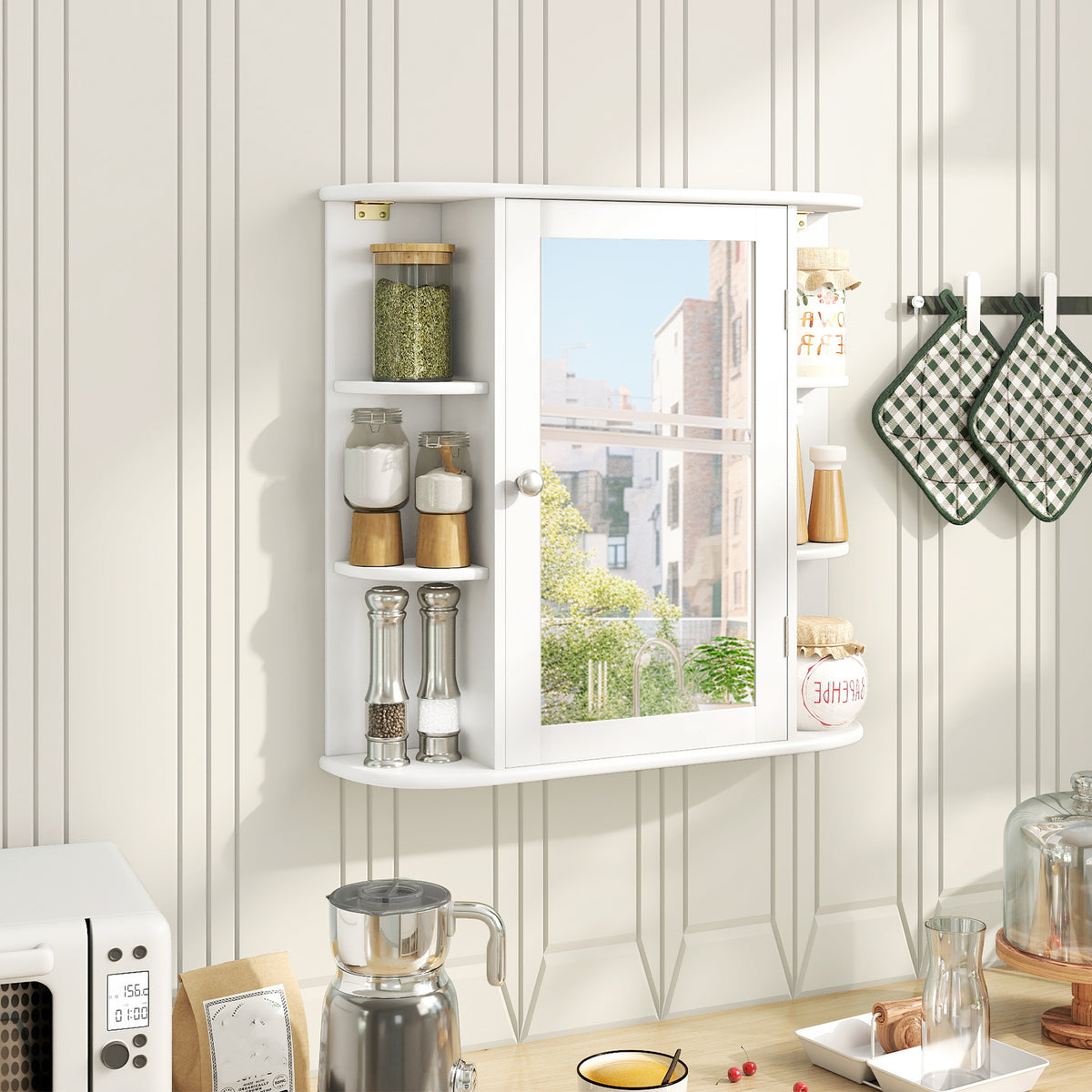 Multipurpose Mount Wall Mirror Bathroom Storage Cabinet, White Wall Cabinets at Gallery Canada