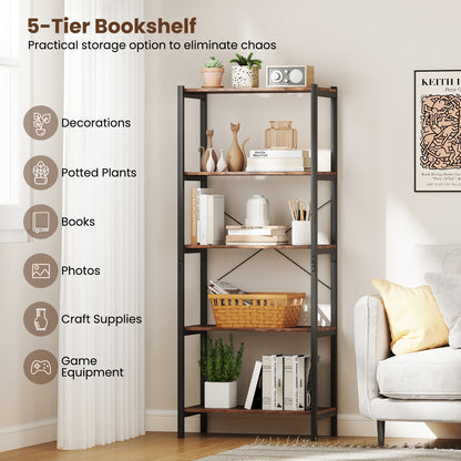 Industrial Bookcase Storage Shelf, Brown Bookcases at Gallery Canada