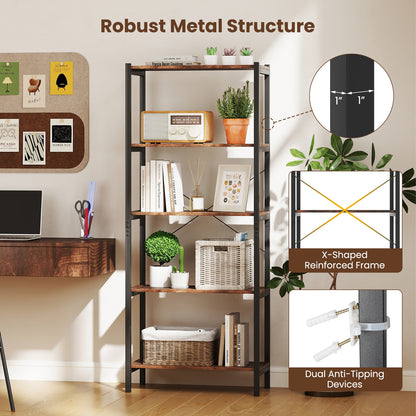 Industrial Bookcase Storage Shelf, Brown Bookcases at Gallery Canada