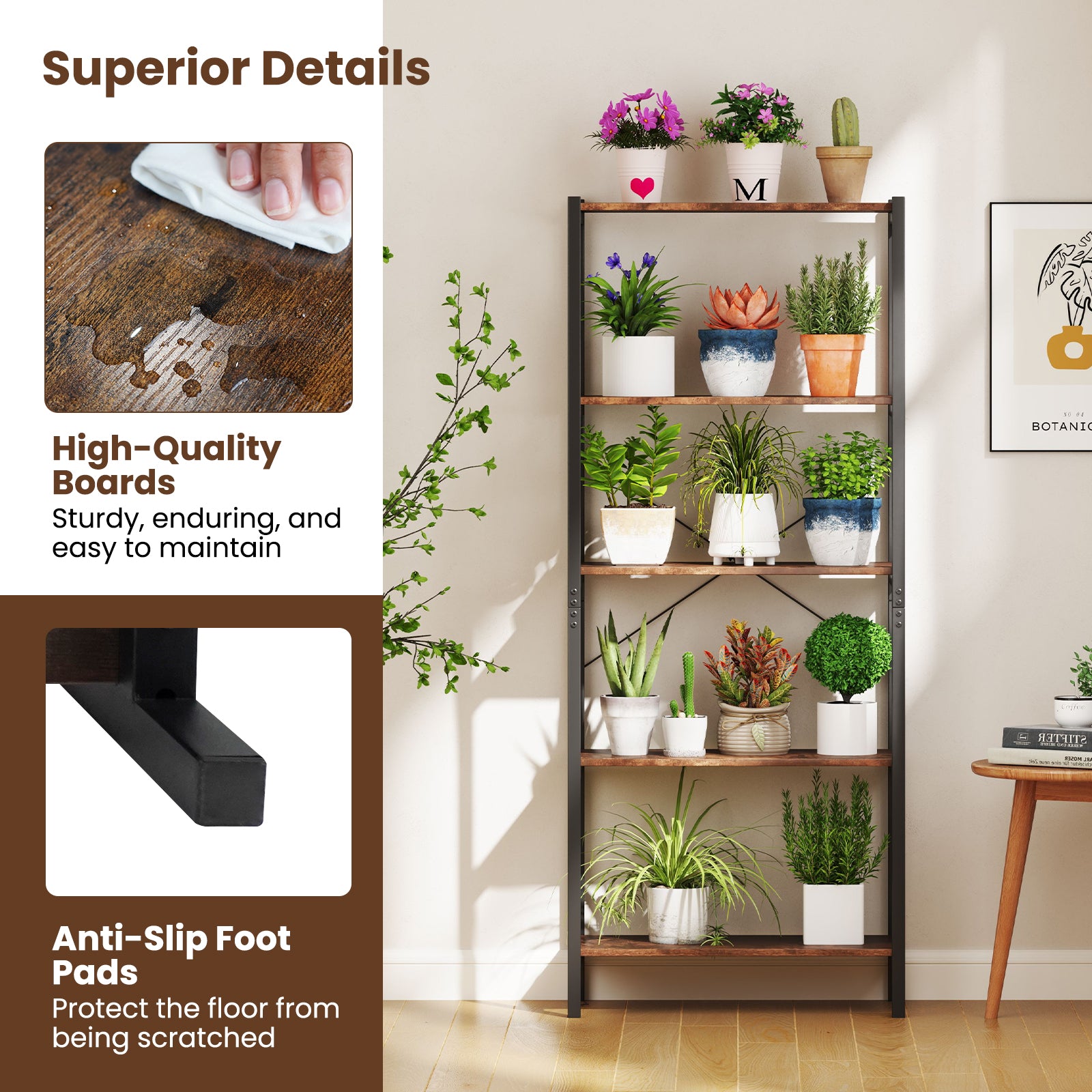 Industrial Bookcase Storage Shelf, Brown Bookcases at Gallery Canada