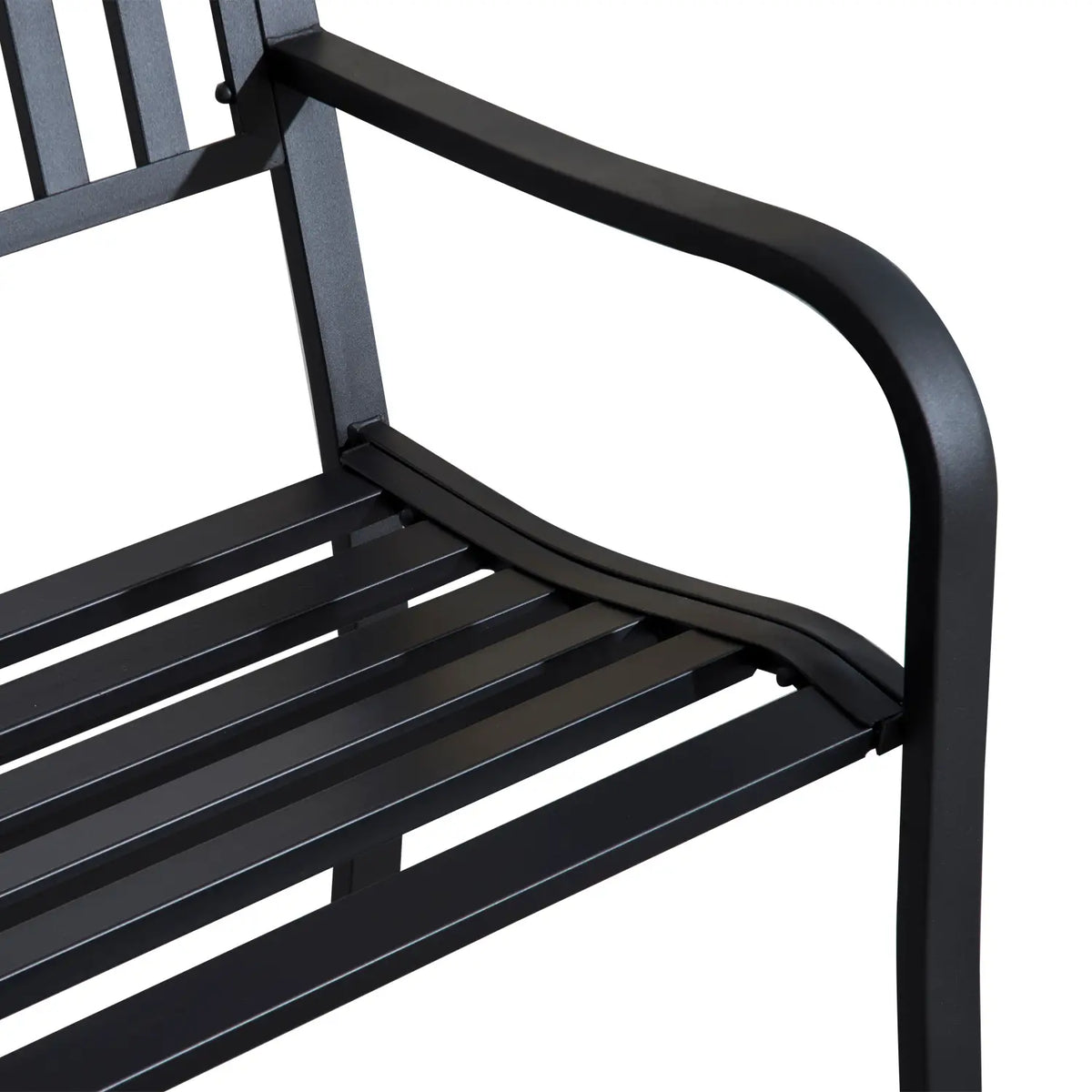 50" Steel Garden Bench Patio Chair Outdoor Seat, Black Outdoor Benches at Gallery Canada