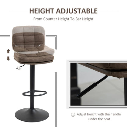 Swivel Counter Height Bar Stools Set of 2, Adjustable Height, PU Leather Bar Stools at Gallery Canada