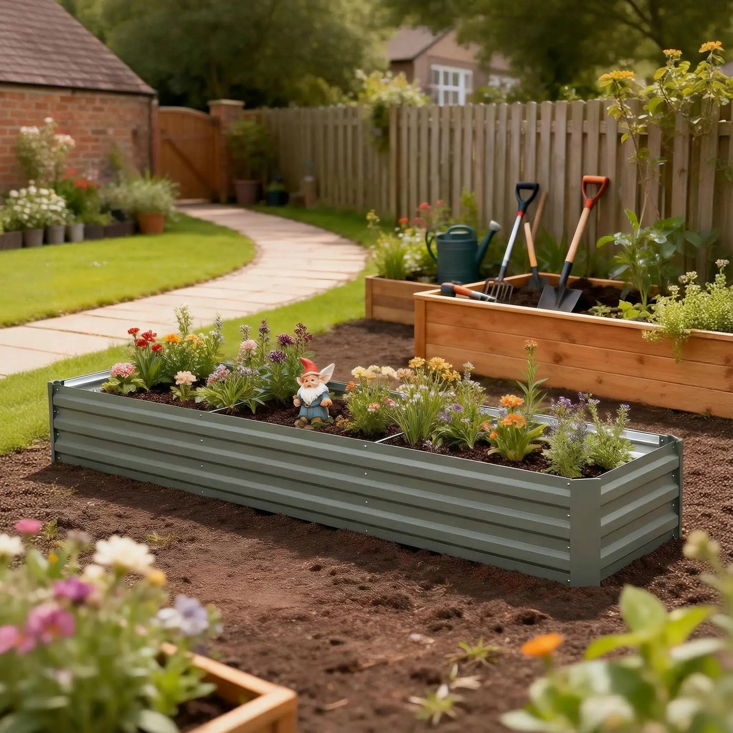 8'x2'x1' Galvanized Raised Bed, Large Elevated Planter Box, Galvanized Galvanized Planter Boxes at Gallery Canada