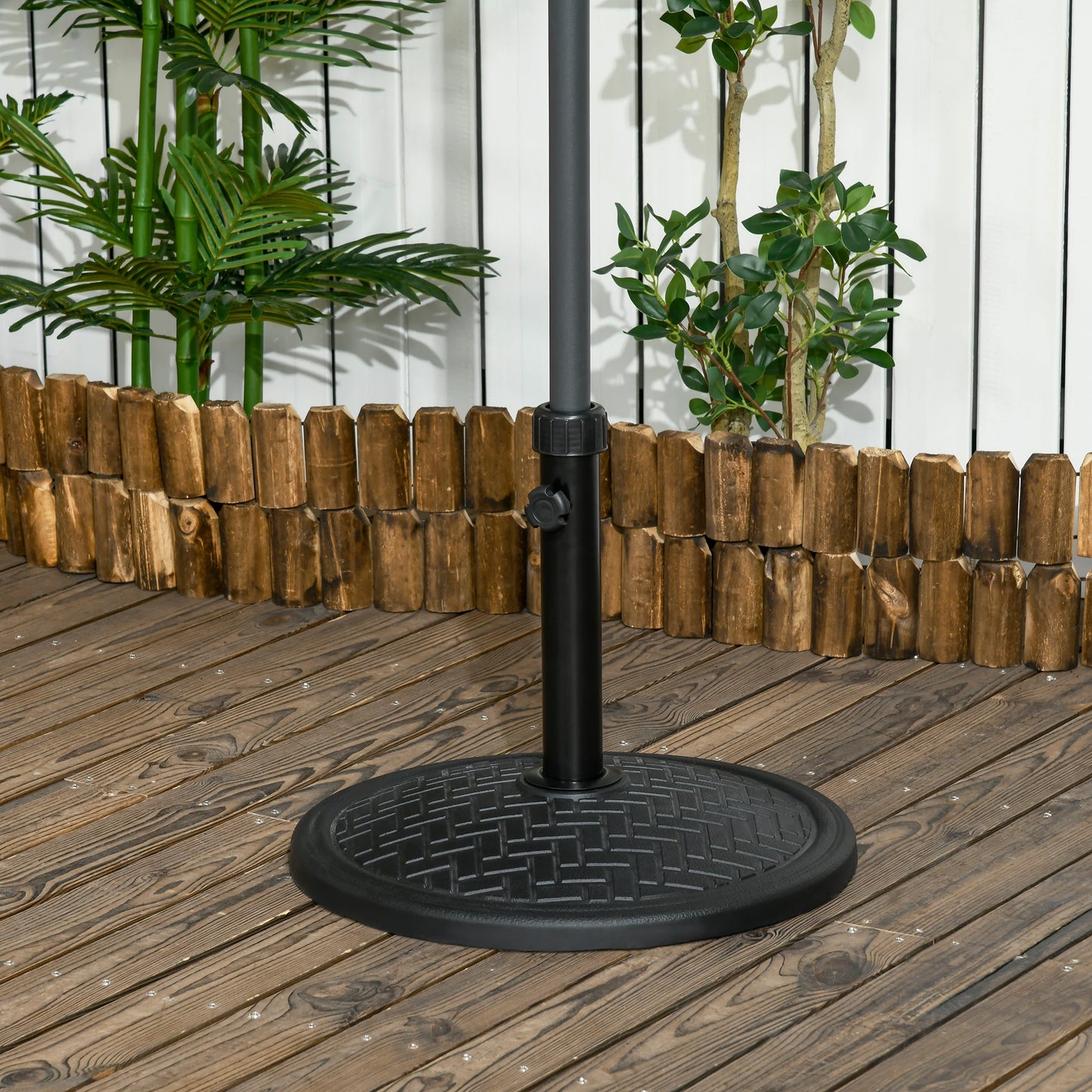 31lbs Concrete Umbrella Base, Round Outdoor Stand, Black Umbrella Bases at Gallery Canada