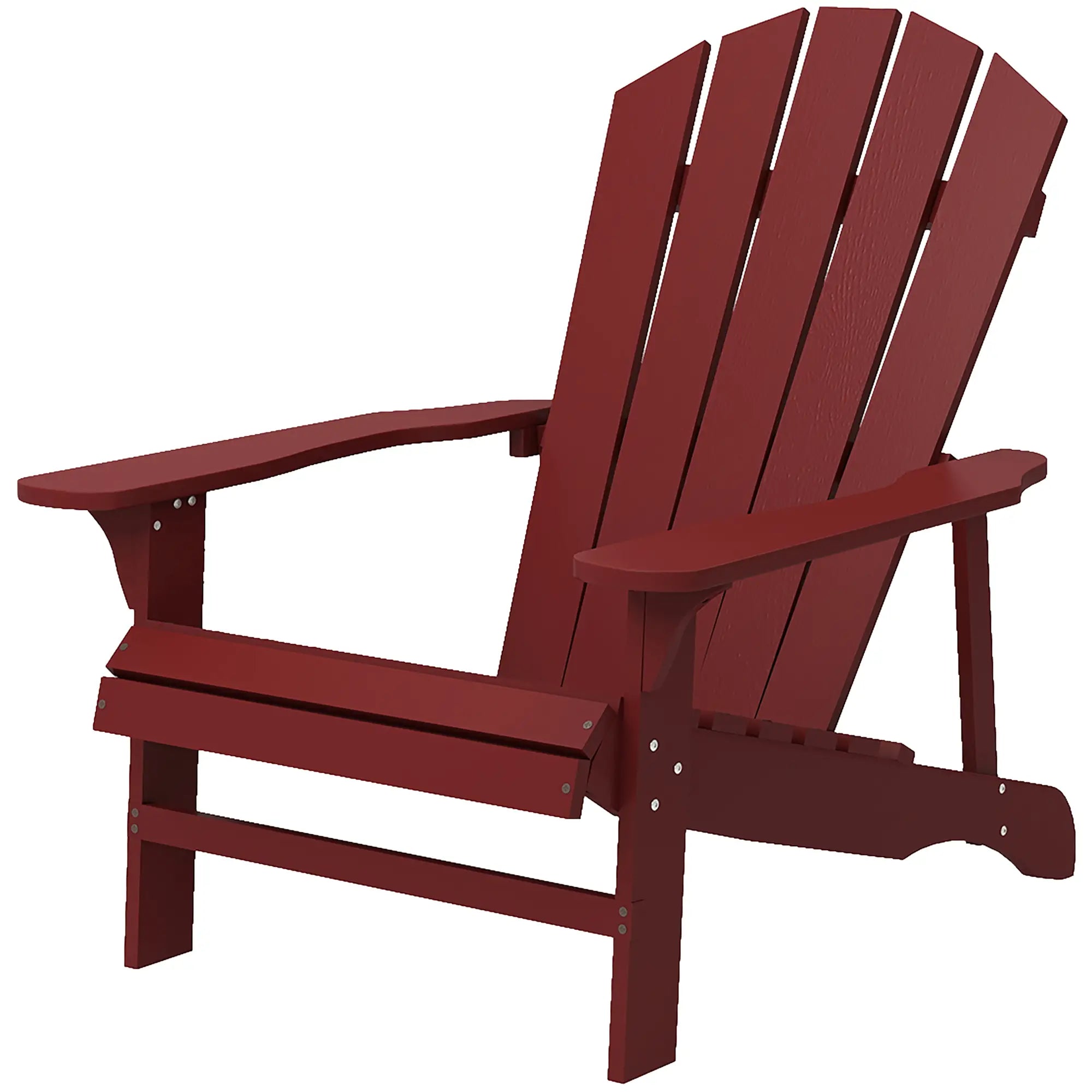 Wood Adirondack Chair, Outdoor Patio, Slatted Design, Red Patio Chairs Red at Gallery Canada