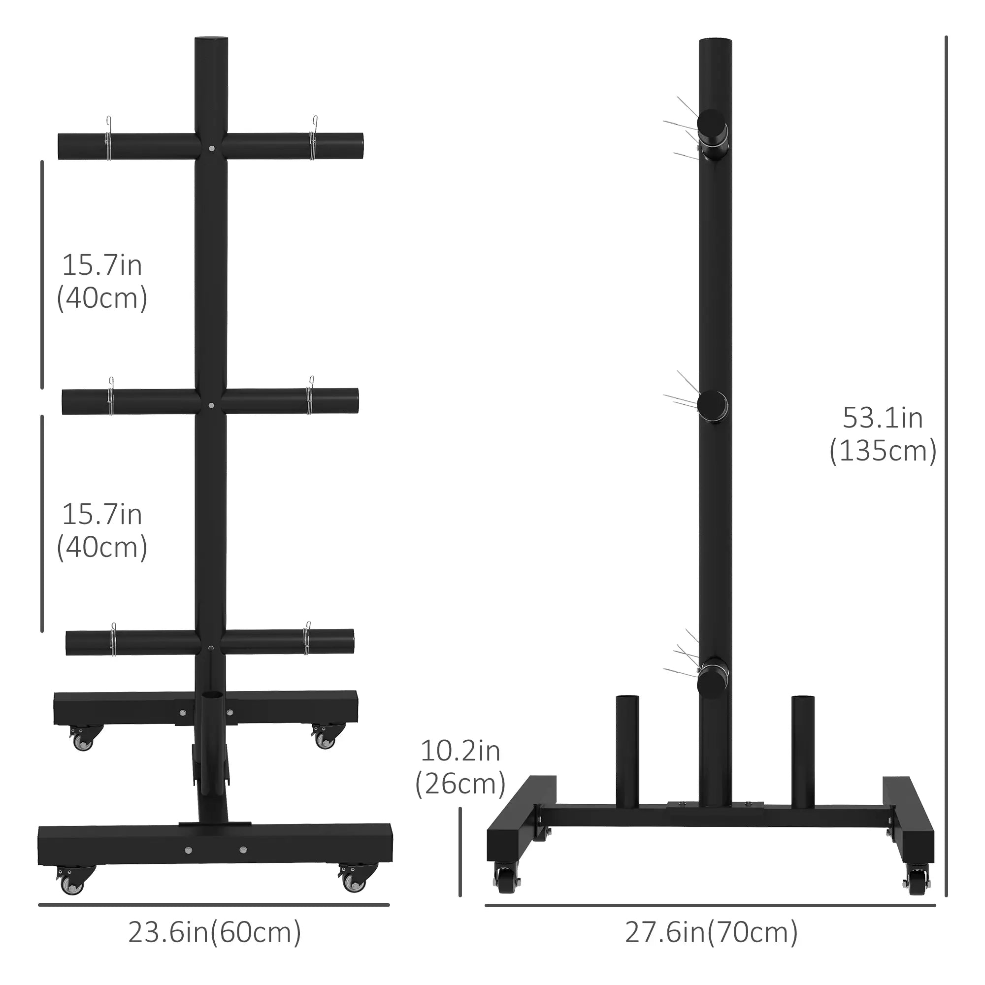 Weight Plate Rack, Holder for 2 Inch Plates and Bars, 440 Lbs Capacity More-Strength Training Equipment at Gallery Canada