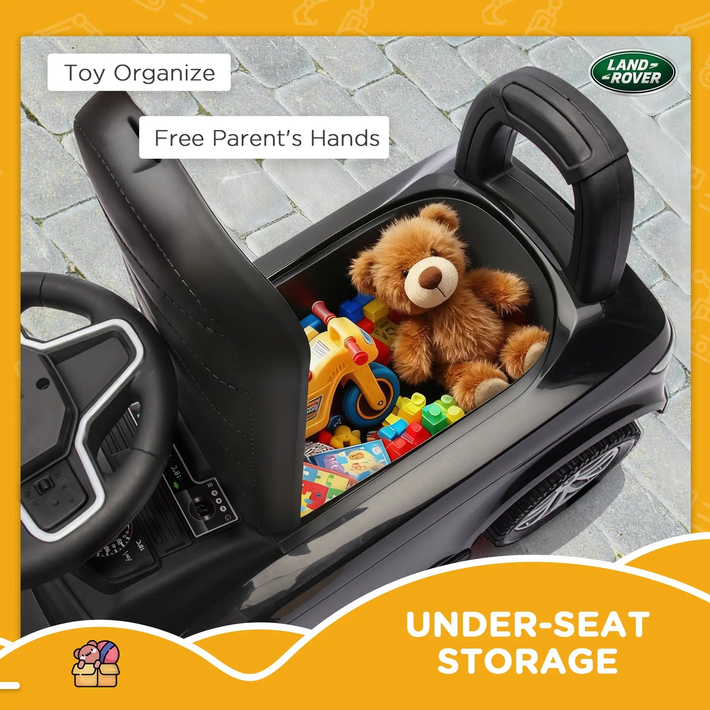 Land Rover Ride On Push Car, Anti-Tip, Black Push Cars for Toddlers at Gallery Canada