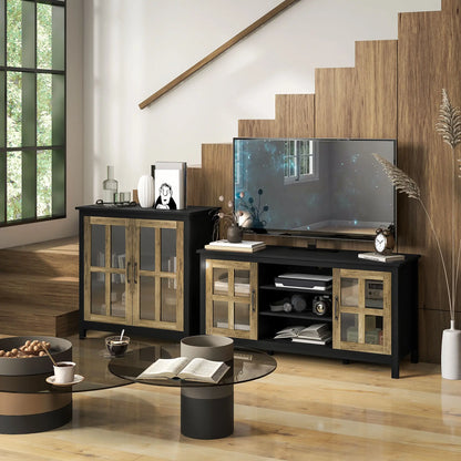 TV Stand for 55 Inch TVs, Adjustable Shelves, Cable Holes, Black TV Stands at Gallery Canada