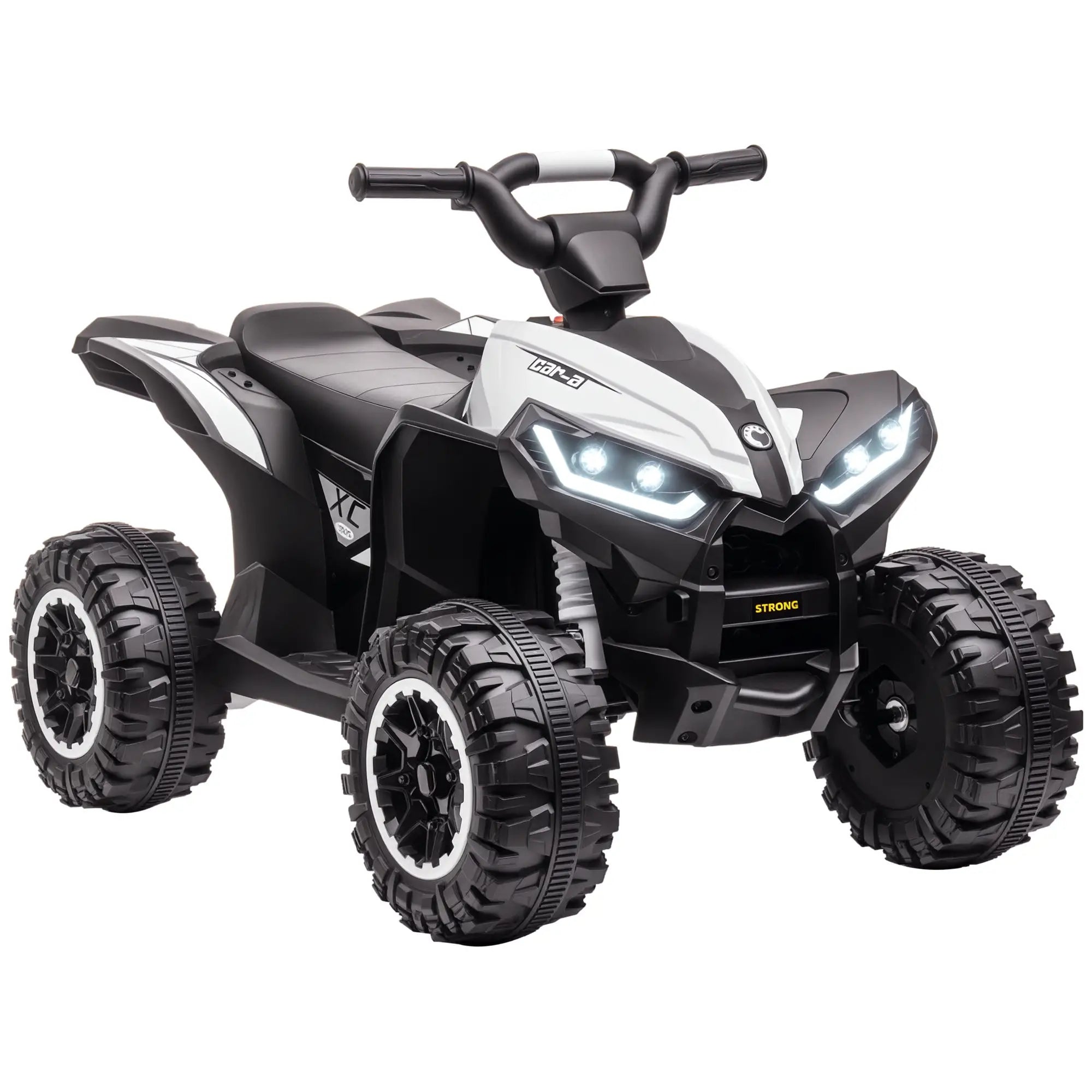 Kids 4 Wheeler Quad with Music, Headlights, High Low Speed, White Electric Toy Cars at Gallery Canada