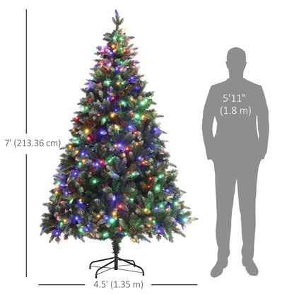 7 Foot Prelit Artificial Christmas Tree, Hinged, Dual Color LED Pre Lit Christmas Trees at Gallery Canada