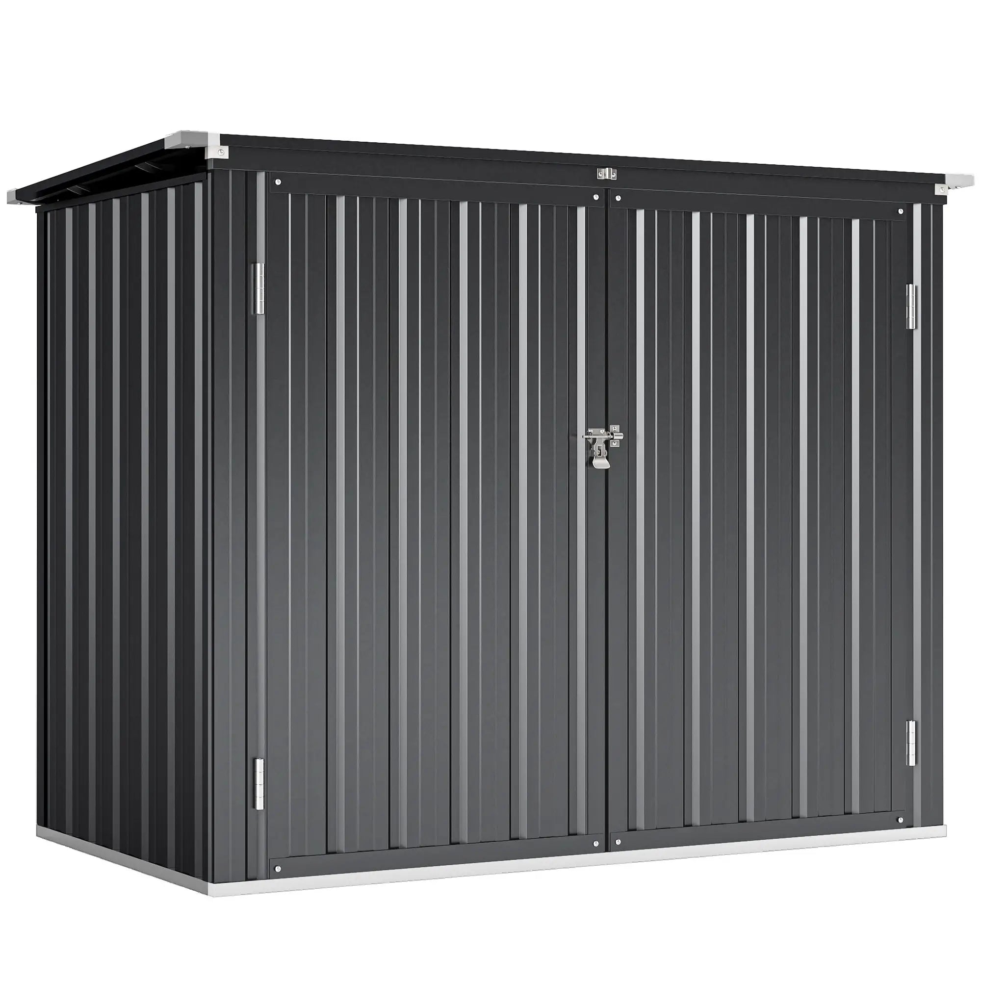 Lockable Galvanized Steel Garbage Bin Shed, Outdoor Storage, Lift-Up Lid Sheds Options at Gallery Canada