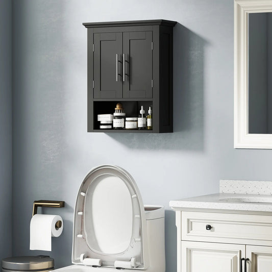 Bathroom Wall Cabinet, Medicine Storage with Shelf, Black Bathroom Cabinets Black at Gallery Canada