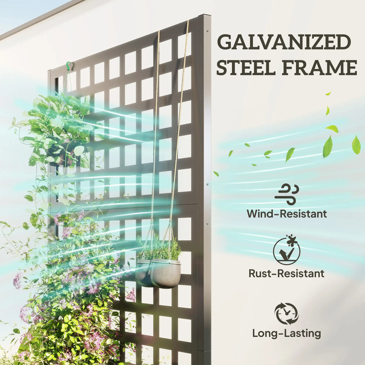 Galvanized Raised Garden Bed Planter Box, 35"x16"x70" Grey Wood Effect, Grey Galvanized Planter Boxes at Gallery Canada