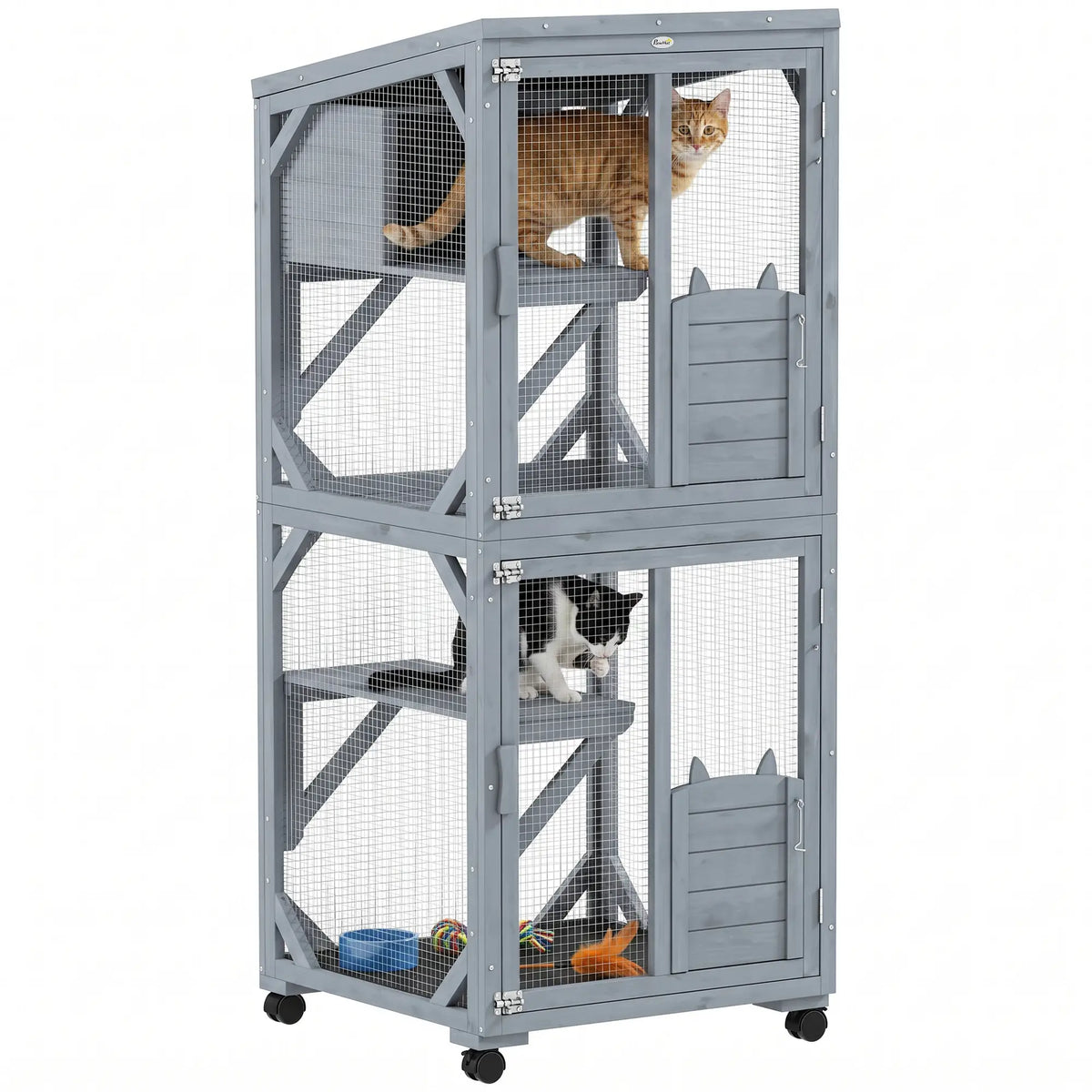 Movable Catio With Resting Box, 3 Jumping Platforms, Waterproof Roof Outdoor Cat Enclosures at Gallery Canada