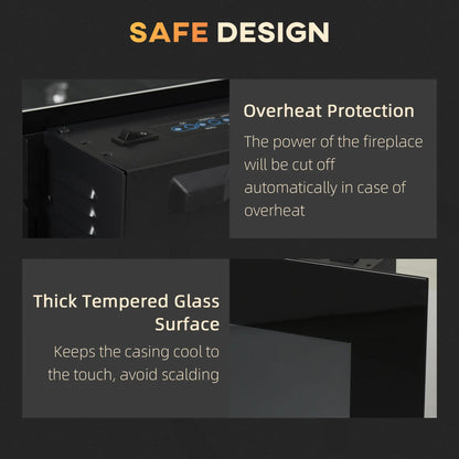 36" Wall-Mounted Electric Fireplace, 750/1500W, Flame Effect, 7 Color Light, Black Electric Fireplaces at Gallery Canada