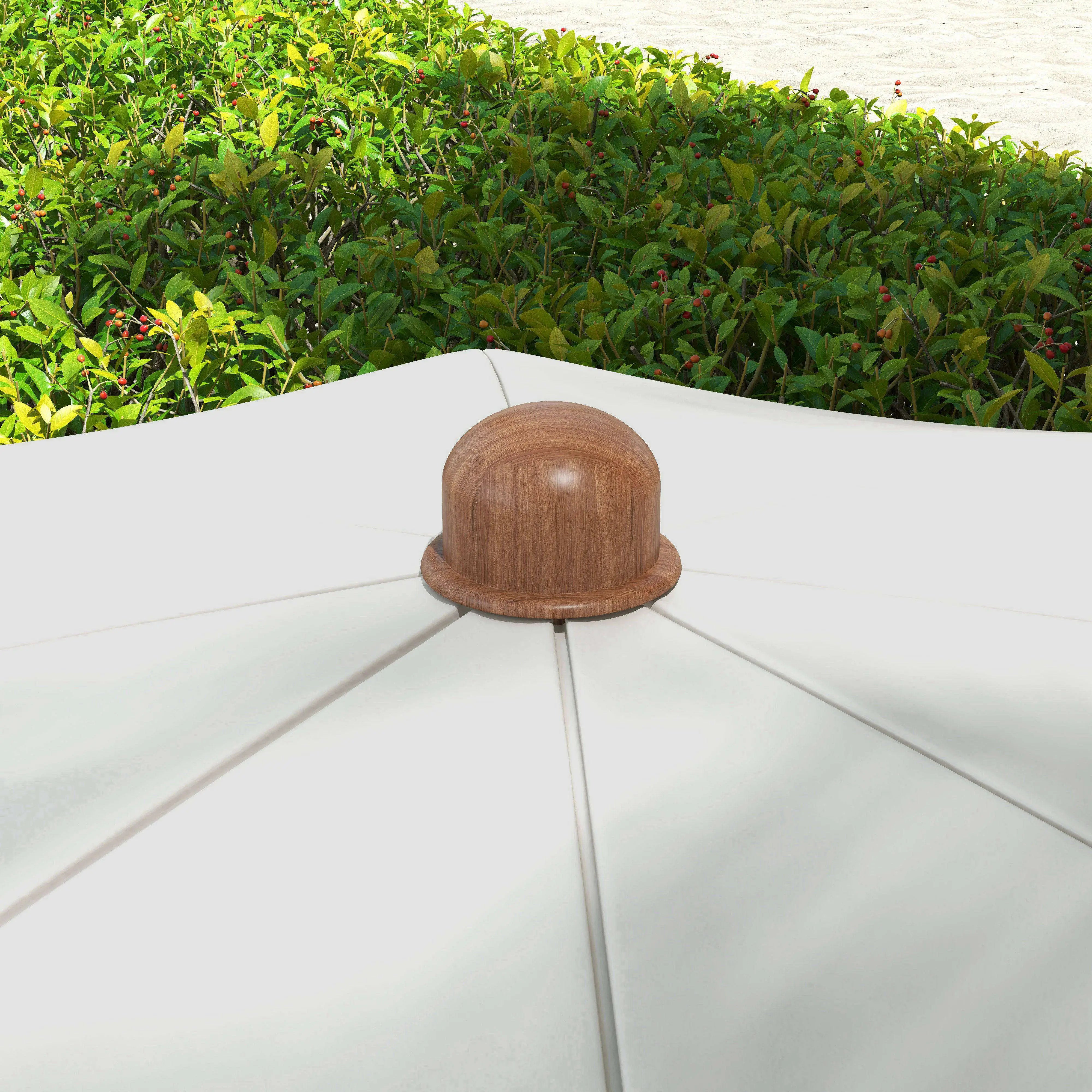 6.2' Travel Beach Umbrella, Vent, Ruffles, Carry Bag, Cream White Beach Umbrellas at Gallery Canada