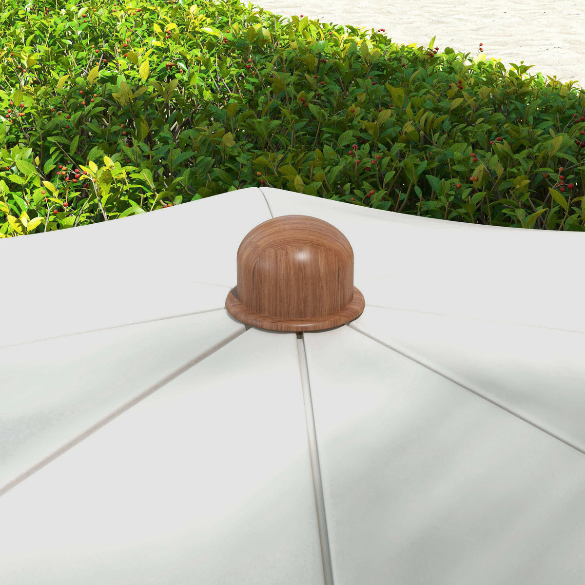 6.2' Travel Beach Umbrella, Vent, Ruffles, Carry Bag, Cream White Beach Umbrellas at Gallery Canada