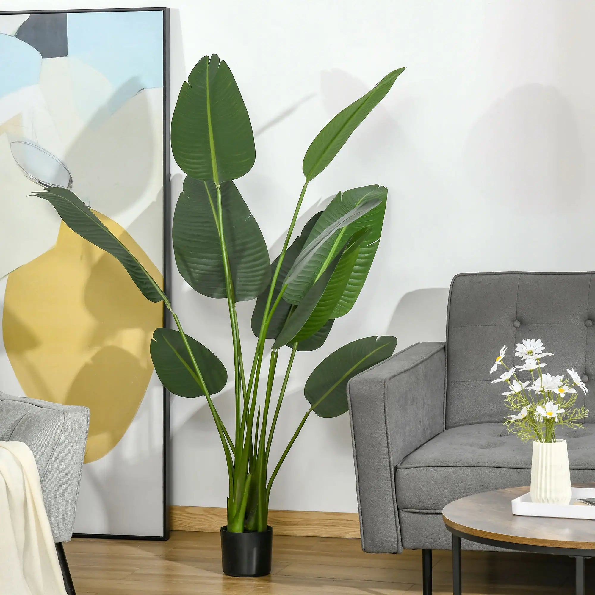 5FT Artificial Banana Tree, Faux Plant in Nursery Pot, Indoor Outdoor Decor Artificial Trees at Gallery Canada
