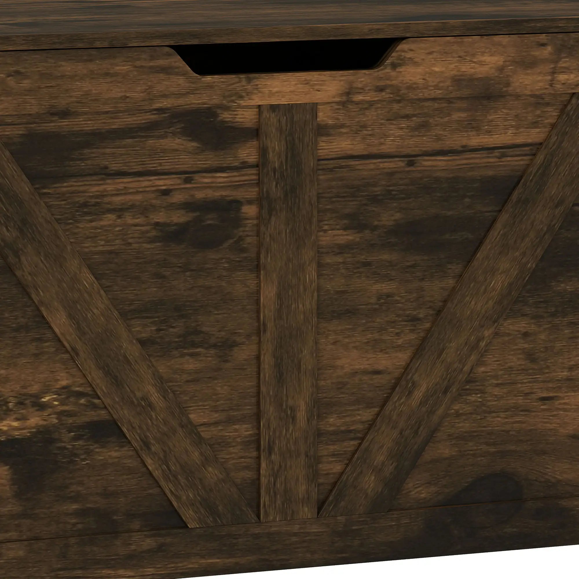 31.5 Inches Storage Chest with Safety Hinge, Rustic Brown Storage Cabinets at Gallery Canada
