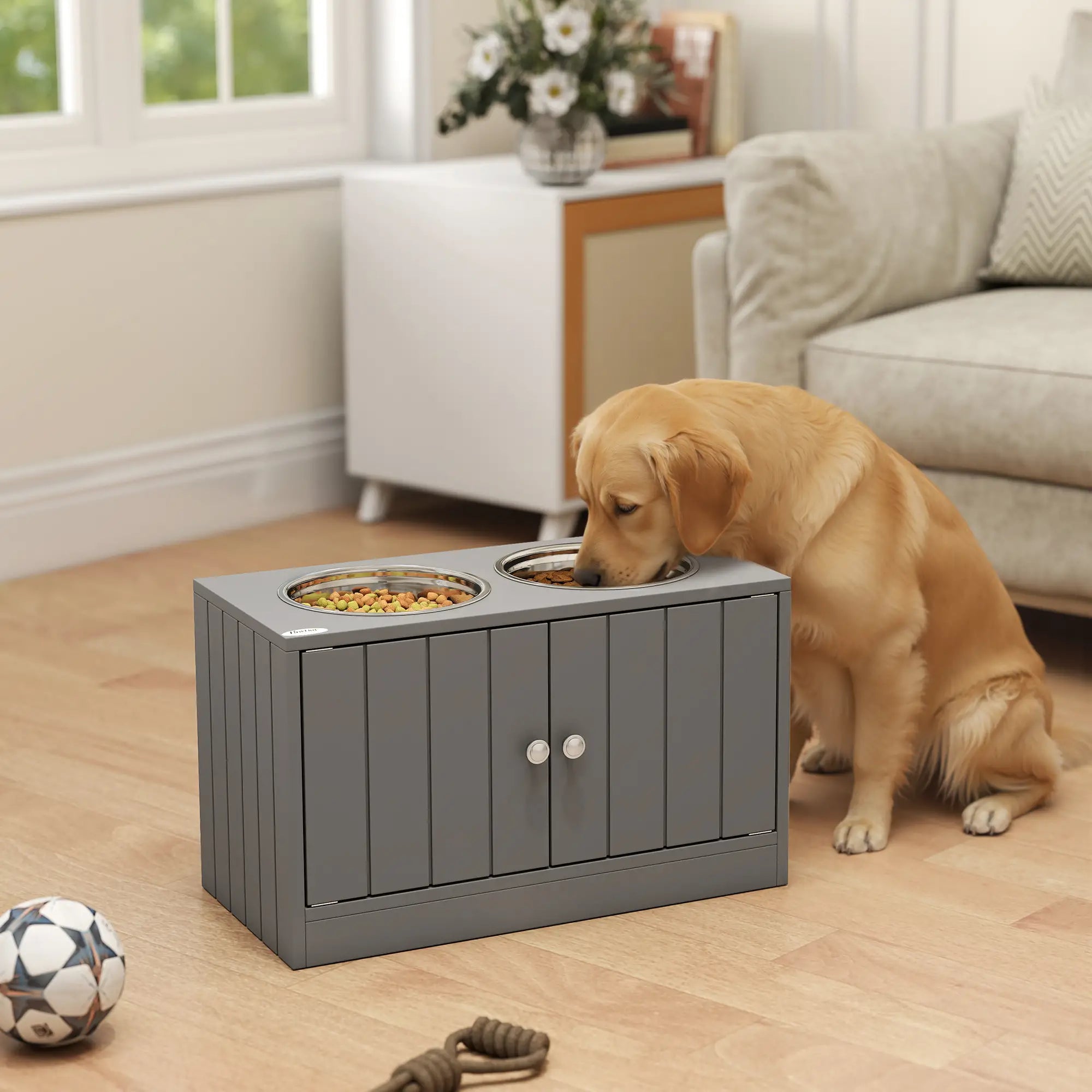 Elevated Dog Bowls for Large Dogs, 2 Stainless Steel Bowls, Grey Dog Bowls at Gallery Canada