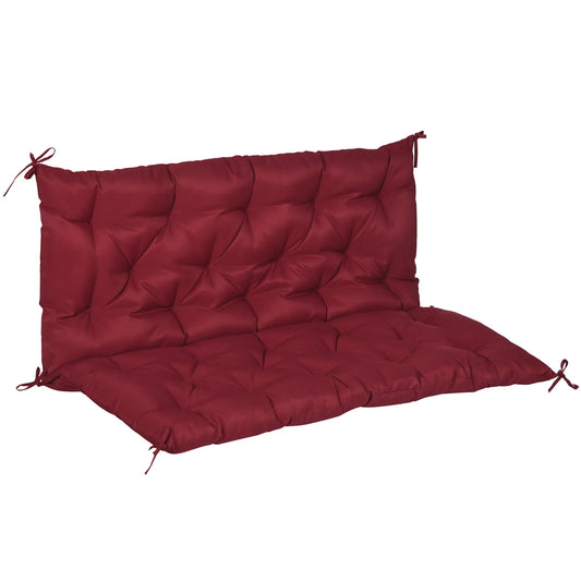 2 Seater Garden Bench Cushion, Thick Outdoor Non-Slip, 47" x 43" x 5", Wine Red Patio Chair Cushions Wine Red at Gallery Canada
