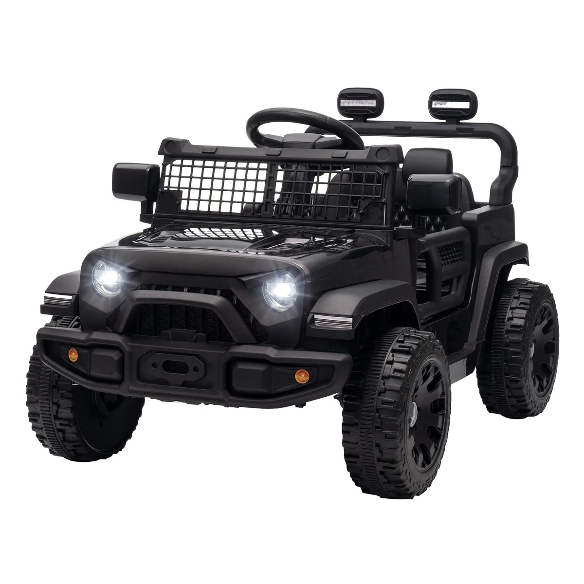 Kids 12V Electric Car With Remote, Dual Motors, Lights, Black Electric Toy Cars Black at Gallery Canada