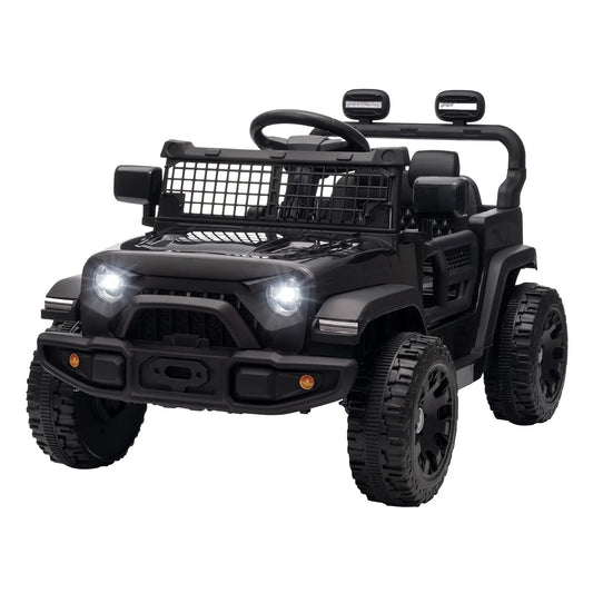 Kids 12V Electric Car With Remote, Dual Motors, Lights, Black Electric Toy Cars Black at Gallery Canada