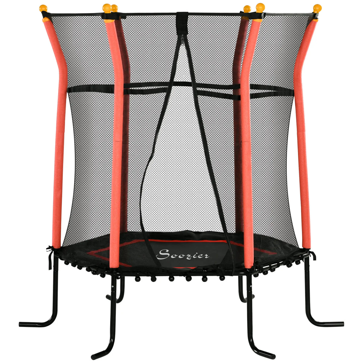 64" Kids Trampoline, Indoor Outdoor, Enclosure Net, Red Trampolines Red at Gallery Canada