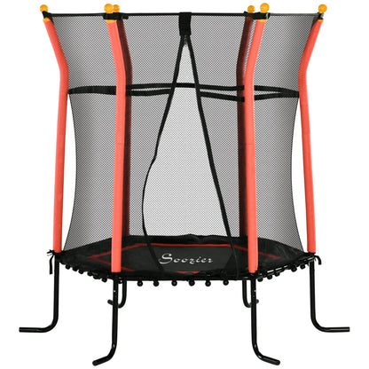 64" Kids Trampoline, Indoor Outdoor, Enclosure Net, Red Trampolines Red at Gallery Canada