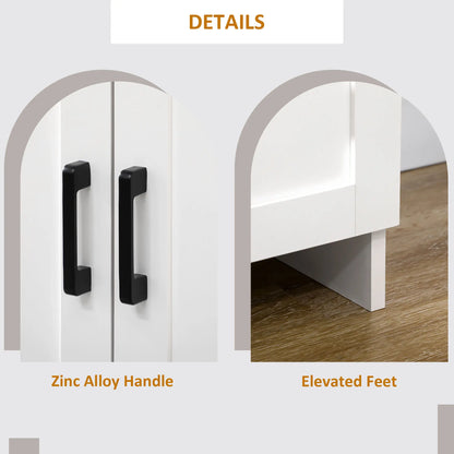 Modern Sideboard Buffet Cabinet, 3 Doors Adjustable Shelves, White Bar Cabinets at Gallery Canada