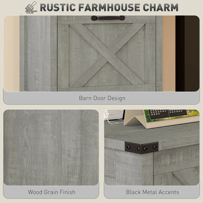 Vertical Filing Cabinet, 2 Drawers, Rustic Farmhouse, A4 Letter Size, Stone Grey Office Cabinets & Cupboards at Gallery Canada