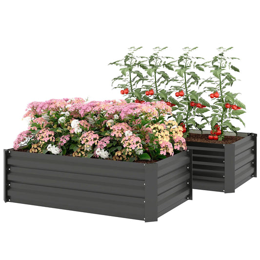 Galvanized Raised Garden Beds, Outdoor Planter Box, Black Galvanized Planter Boxes Black at Gallery Canada