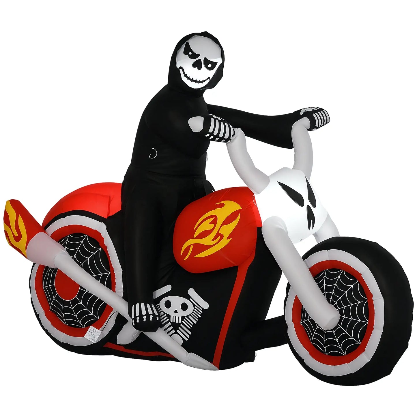 6' Halloween Grim Reaper Flaming Motorcycle LED Inflatable, Outdoor Decor Halloween Decorations Options at Gallery Canada
