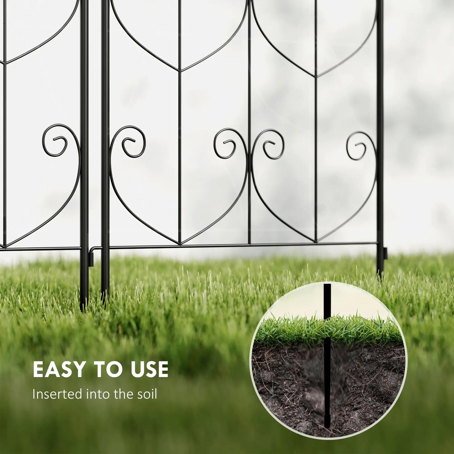 Metal Garden Trellis Set, Bird Design, 19.7" W x 70.9" H, Black Plant Stands at Gallery Canada